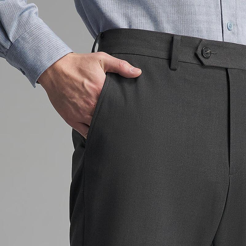 YOUNGOR Men's Wool Blend Warm Stretch Straight Leg Pants