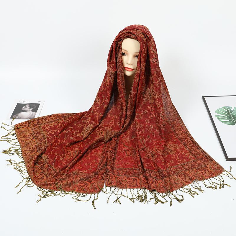 New women's jacquard long towel with shawl cashew nut summer sunscreen shawl scarf autumn and winter long towel