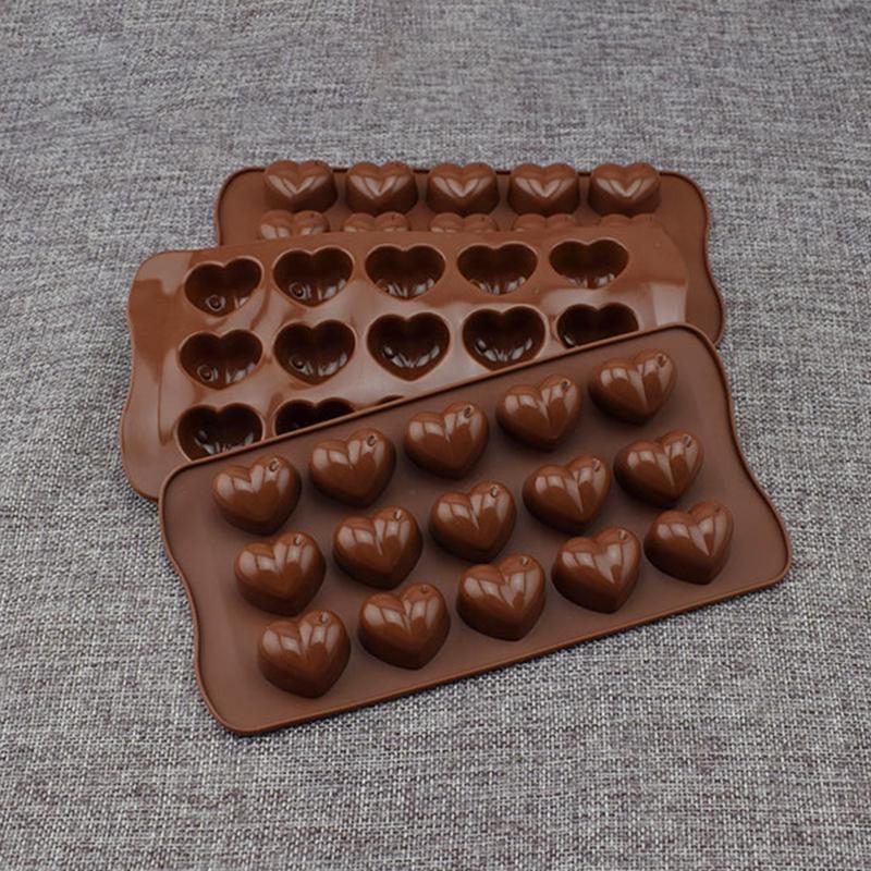 New Heart Shape Silicone Chocolate Mould Truffle Valentine Jelly Ice Soap Candy Chocolate Candy Molds Baking Accessories Cake