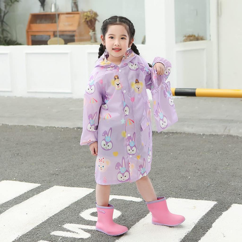 School Boys and Rain Elementary School with with Storage Rain Perfect for Rainy Commuting To Outdoor One Medium Children's Raincoat, Rainwear, Bag,