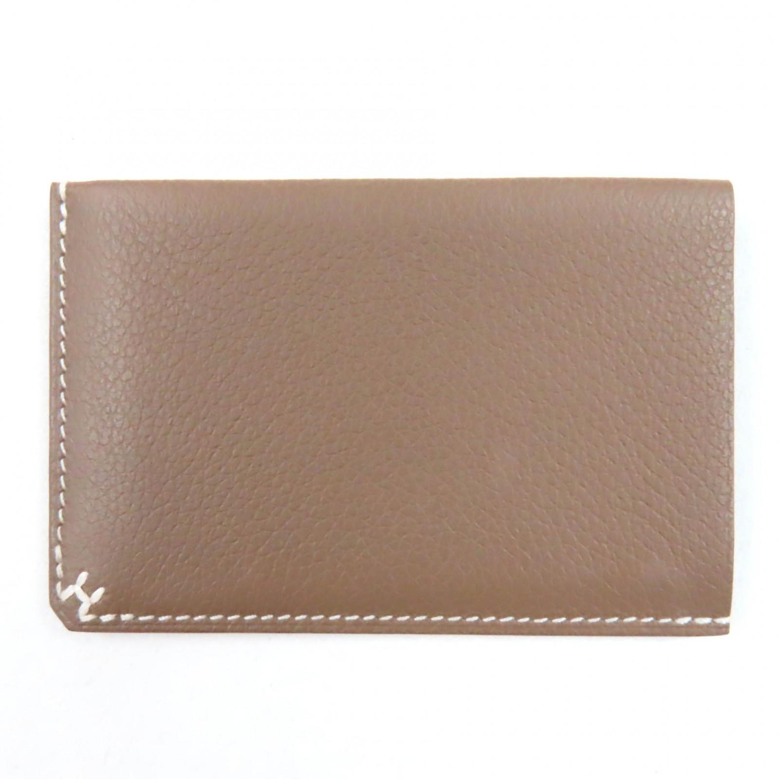 

Pristine HERMES Card Case Hserie H bias stitch Vor Evercolor Leather Women Used