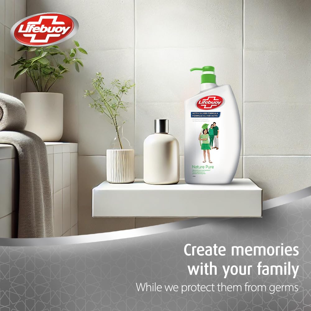 LIFEBUOY Nature Pure Body Wash 1L Natural Clean Freshness And Germ Protection For Daily Shower Care
