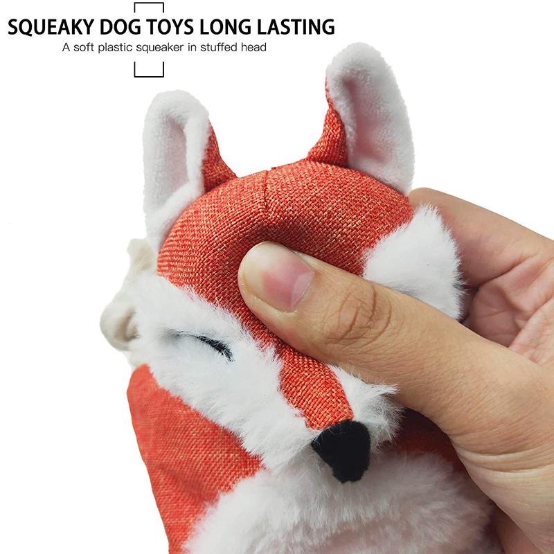 Dogs Benepaw Durable Stuffless Plush Dog Chew Toys Puppy Pet Toys Interactive for Small Medium Large Dog Rope Knots Squeaky