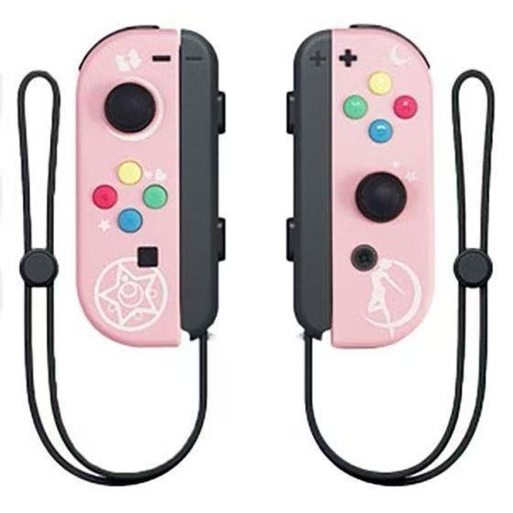 Wireless Bluetooth Joy-Con Controllers with Wake-Up Feature and Wrist Strap, Left and Right Separately for Switch