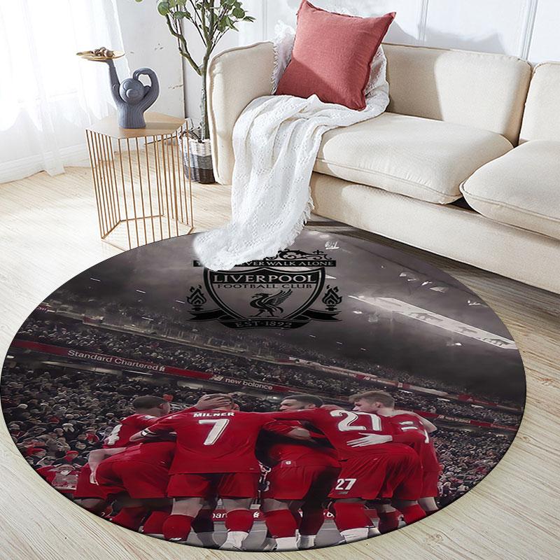 Liverpool Players Pattern Round rug,Carpet Rug for Living Room Bedroom Playroom ,Non-slip Floor Mat,Holiday Gifts and Birthday Gifts.