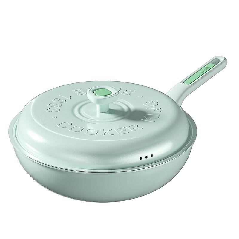 Cooker King 32cm Green Non-Stick Wok