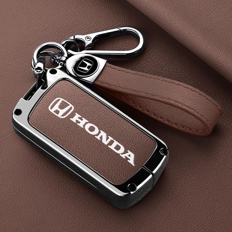 CPO1 Zinc Alloy Leather New Car Key Case Fob Cover For Honda Fit Jazz Shuttle GP2 Spada StepWgn RG1 Freed Spike Ge6 2/3 Accessories