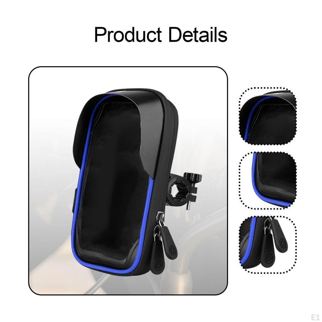 Bicycle Phone Holder with Handlebar Attachment, Waterproof Case for Outdoor Use