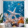Ocean Animals Shower Curtains,Dolphin Sea Turtle Fish Coral Underwater Cave Scenery Fabric Children Bath Curtain Bathroom Decor