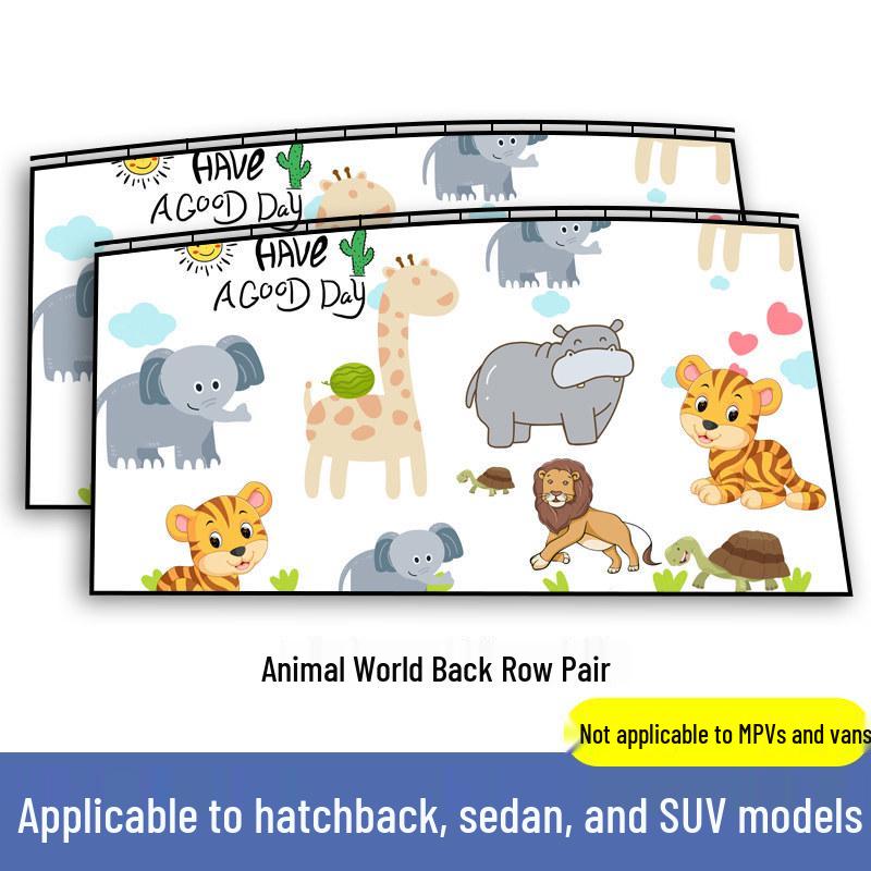 Rear Seat Blackout Sunshade Curtains for Kids