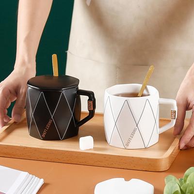 Einfache nordische Stil moderne Geometrie Becher Wasser Tasse Keramik Kaffeetasse Frühstückstasse