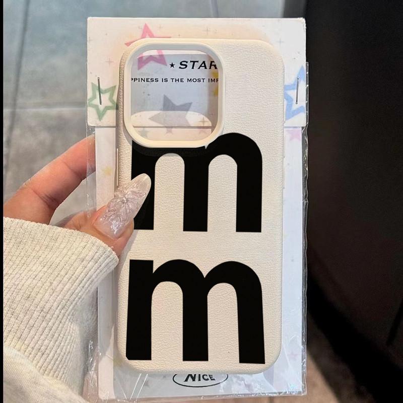 Black Letter "M" Print Phone Case For iPhone 17 Air 16 15 14 13 12 11 Pro Max X XR XS Max 17 Plus 17 Pro Soft  Cover Carcasa