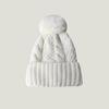 Women Fall Winter Hat Thickened Knitted Soft Elastic Warm Anti-slip Ear Protection Plush Ball Decor Twisted Pattern Outdoor Beanie Cap