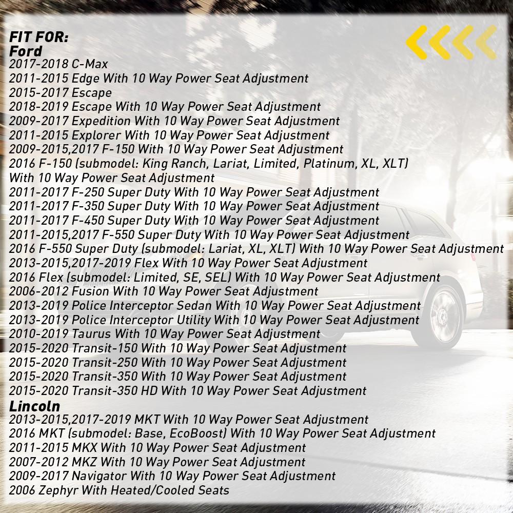 

Front Right Seat Adjuster Switch For Ford F150 F250 F350 F450 F550 Escape Expedition Explorer Lincoln MKT MKX MKZ Navigator чёрный