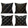 1 Stück Schwarz-Gold karierte Kissenbezüge Polyester Geheimnisvolle Party-Kissenhülle für Sofa Stuhl Bett Auto Party Tischdekoration