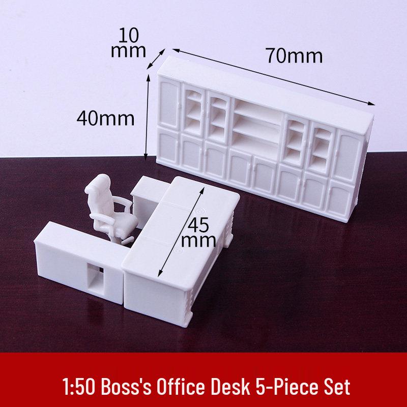 1:50 Scale White ABS Furniture Set for Architectural Model Interior Layout