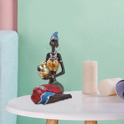 African Figures, Woman Decorative Sculpture, Flower Vase, Home Centerpieces, Dining Table, Tribal