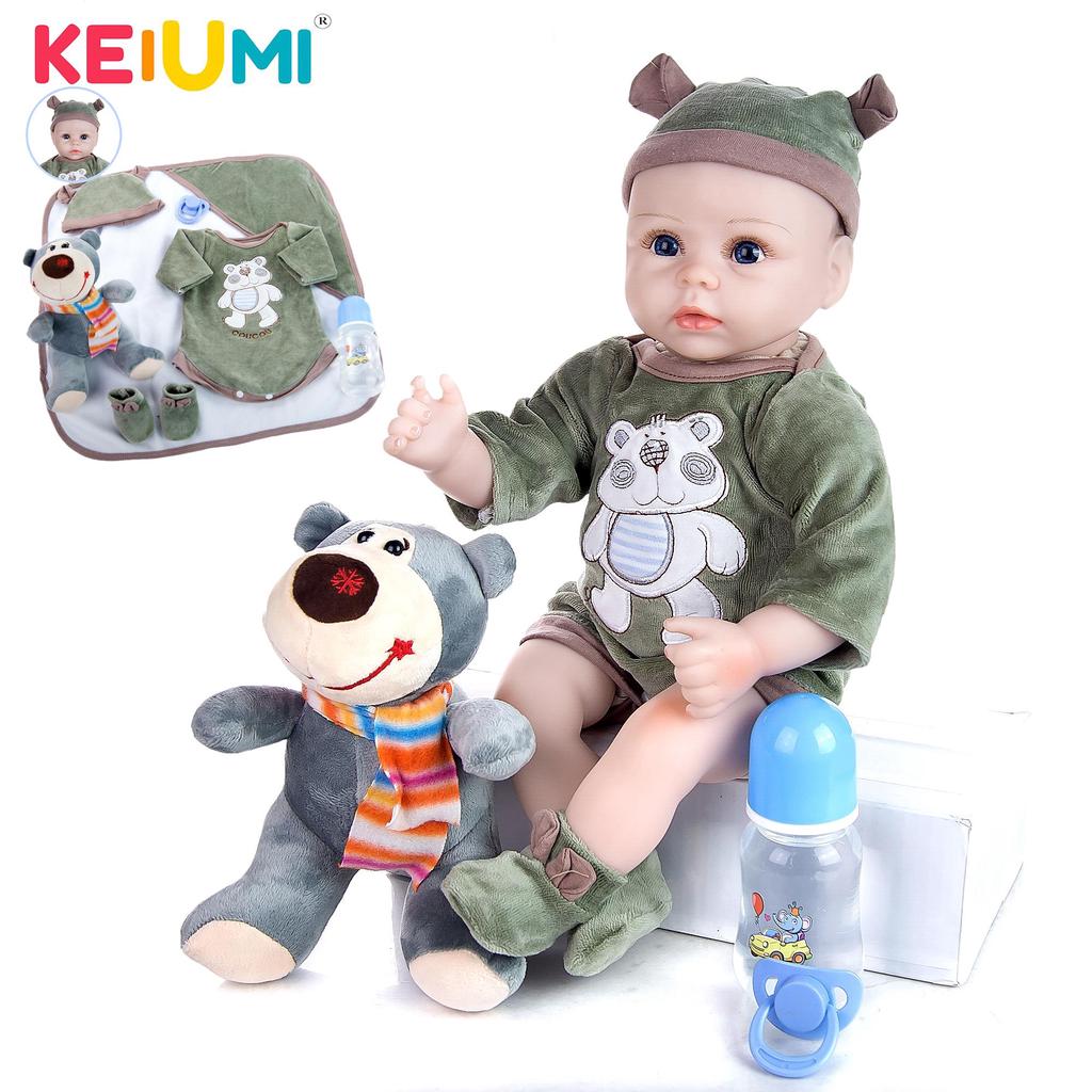 KEIUMI новый дизайн, кукла реборн, 47 см, силиконовая мягкая ткань ...