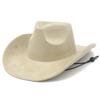 Retro British Style Western Cowboy Hat Fashionable Warped Edge with Windbreak Rope Tibetan Top Hat Men's and Women's Outdoor Mountaineering Hat