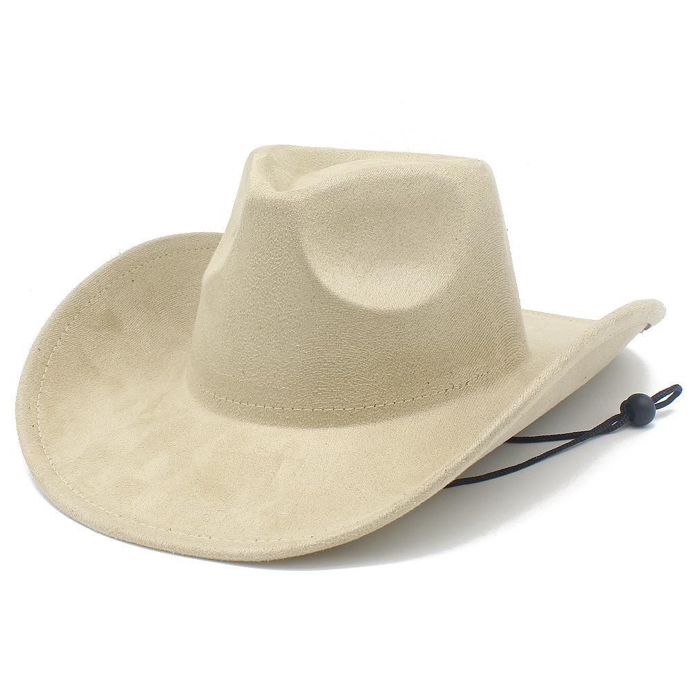 Retro British Style Western Cowboy Hat Fashionable Warped Edge with Windbreak Rope Tibetan Top Hat Men's and Women's Outdoor Mountaineering Hat