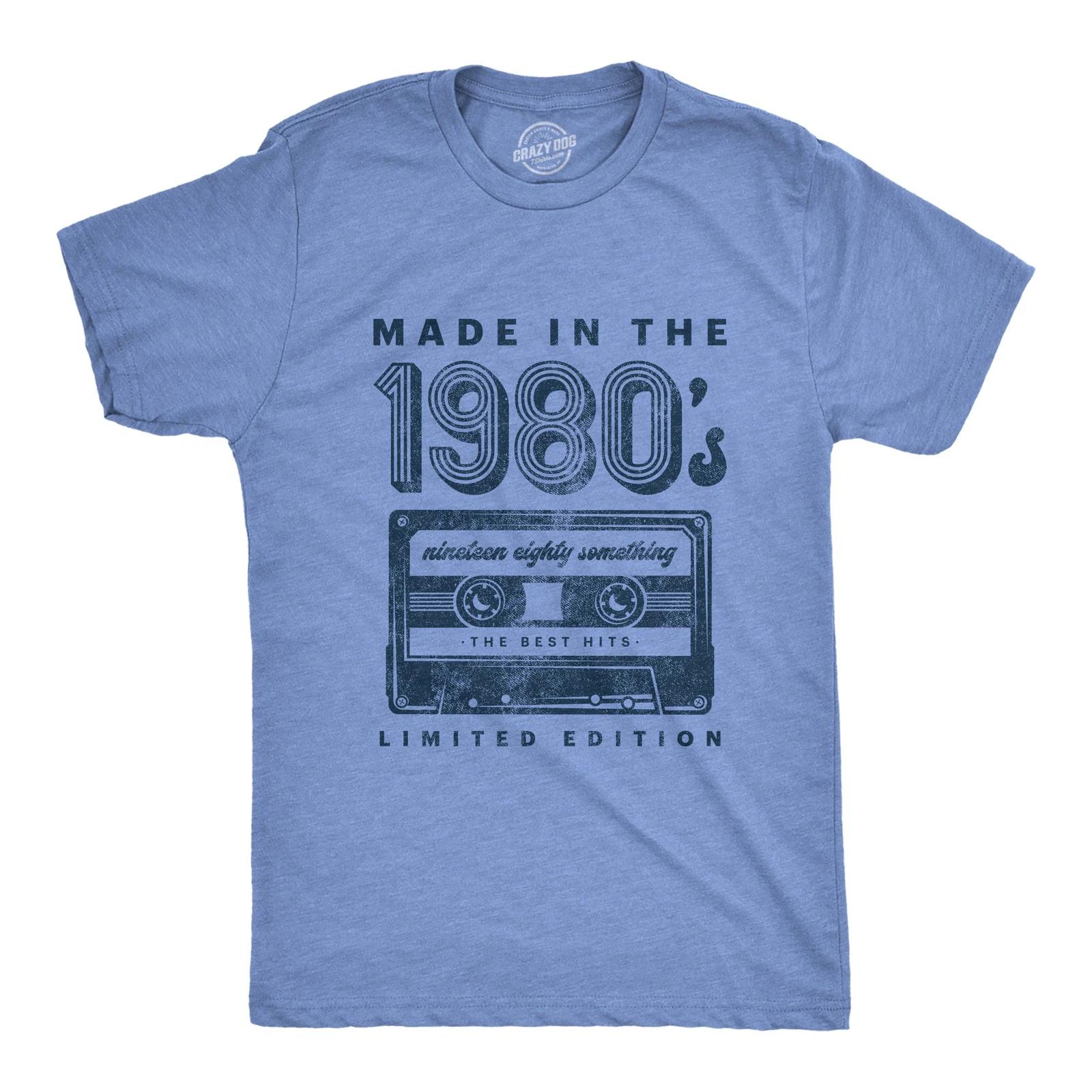 Mens Made In The 1980s T Shirt Funny Retro Cassette Tape Music Graphic Tee XXL
