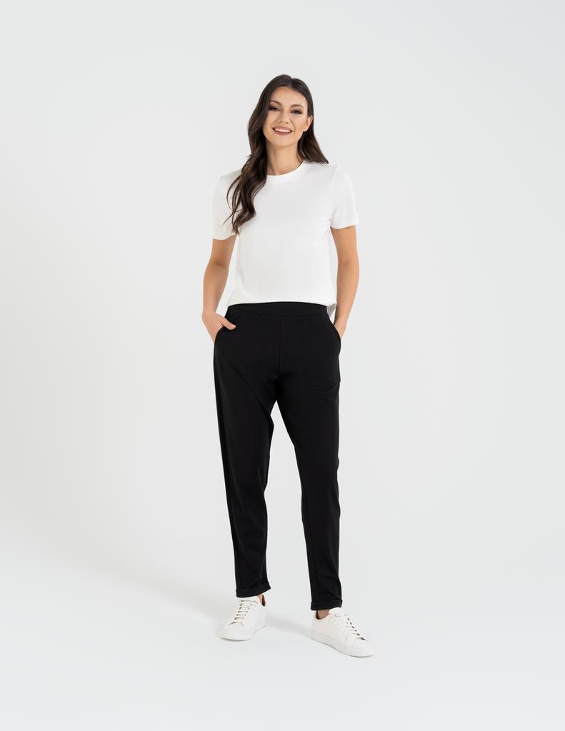 Women' Viscose Cigarette Pants with Tapered Legs Elegant Moraj Black