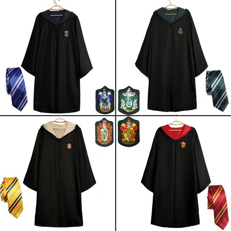 Potter Harry Costume Hogwarts Adult Child Robe Cape Vest Halloween Party Cosplay