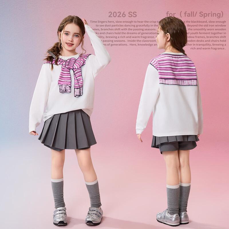 ASK JUNIOR Girls  Long Sleeve T-shirt with Big Bow 130