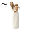 Mother And Child Embrace Ornament Wooden Texture Resin Figurine Hand Carved & Child/Family/Couple/Dog Owner Sentimental Gift for Her Statue,