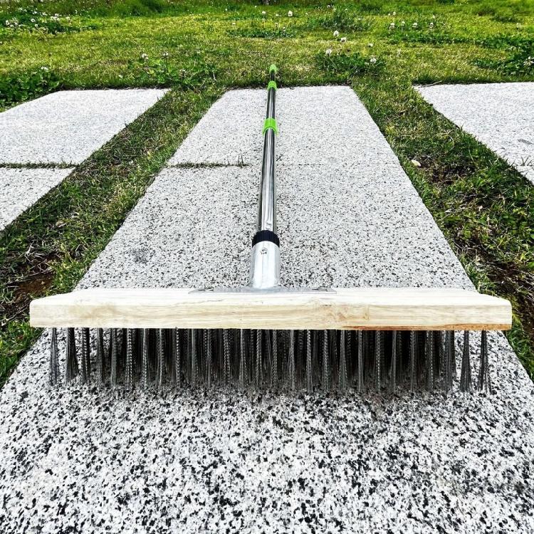 Multipurpose Steel Wire Deck Brush Head for Outdoor Deck Garage Pool Steel Wire Broom For Garden Deck Pool Cleaning