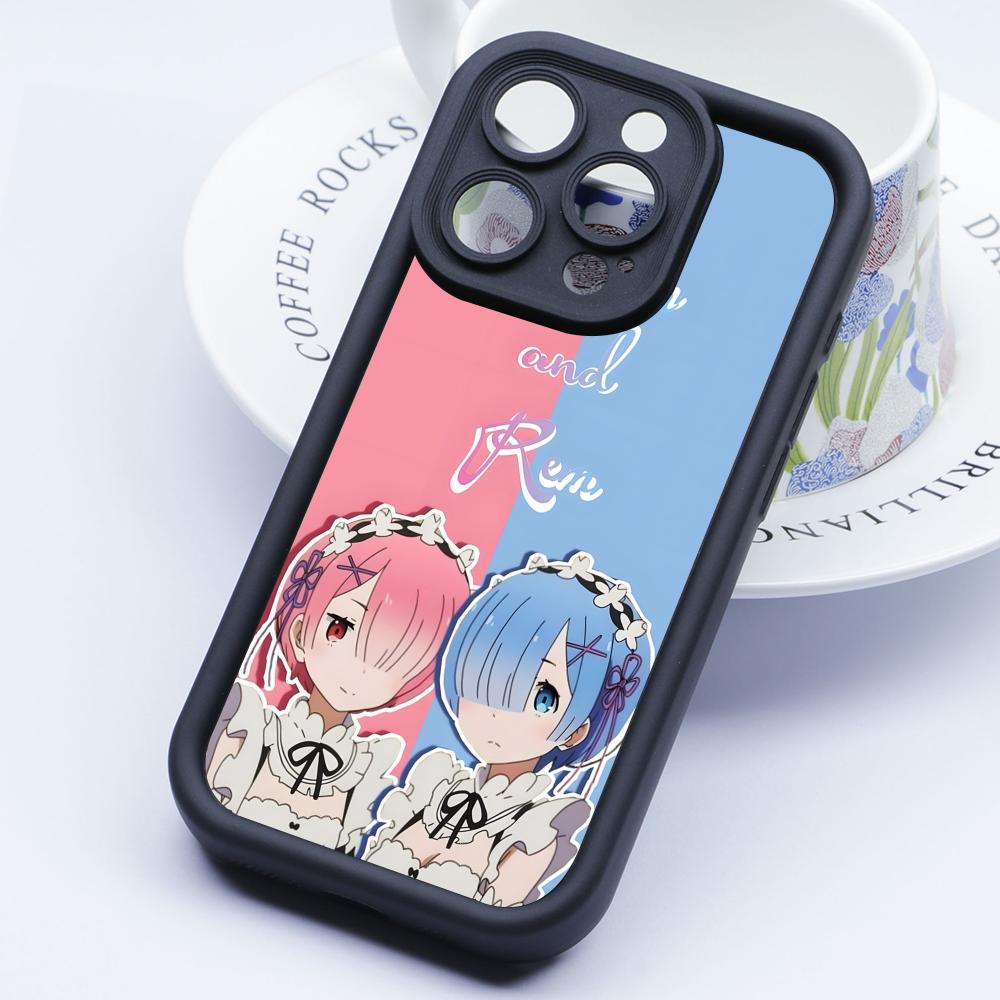 ReZero Rem Ram Thicken TPU Mobile Phone Case for iPhone 17 16 15 14 13 12 11 Air Pro Max Plus Colorful Cover