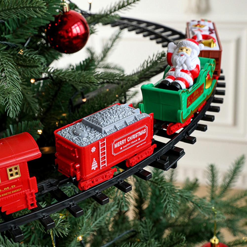 Decorative Tree Train for Christmas Electric Christmas Train Set for Kids Holiday Toy Train with Hanging Railroad for Christmas