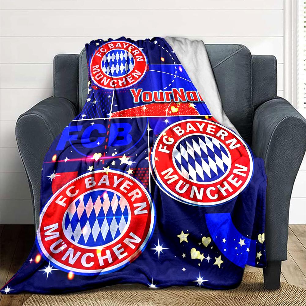 Bayern Munich Customize Text Blanket Multi-purpose Customizable Blanket Soft & Cozy Throw For Sofa Office Home Decor Bedding Ideal for All Seasons