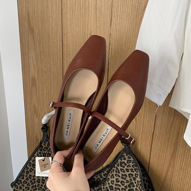 

Fashion Bailamos Spring New Women Flat Shoes Fashion Shallow Ladies Casual Soft Mary Jane Shoes Outdoor Dress Flat Ballet Shoes 39 красный