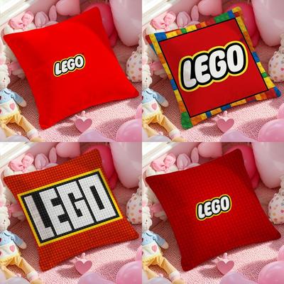 Federa Cuscino Gioco Moda L-LEGO-O Tessuto Morbido Peluche Copricuscino Stampato Double-Sided Caldo Cuscino per Divano Invernale