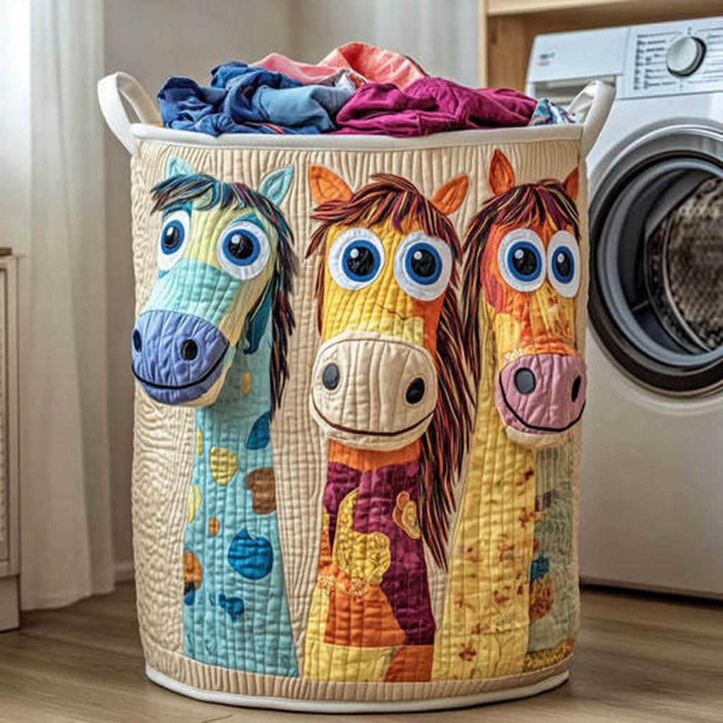 Large Capacity Quilted Fabric Storage Bin Ideal For Dirty Clothes And Household Items Laundry Basket