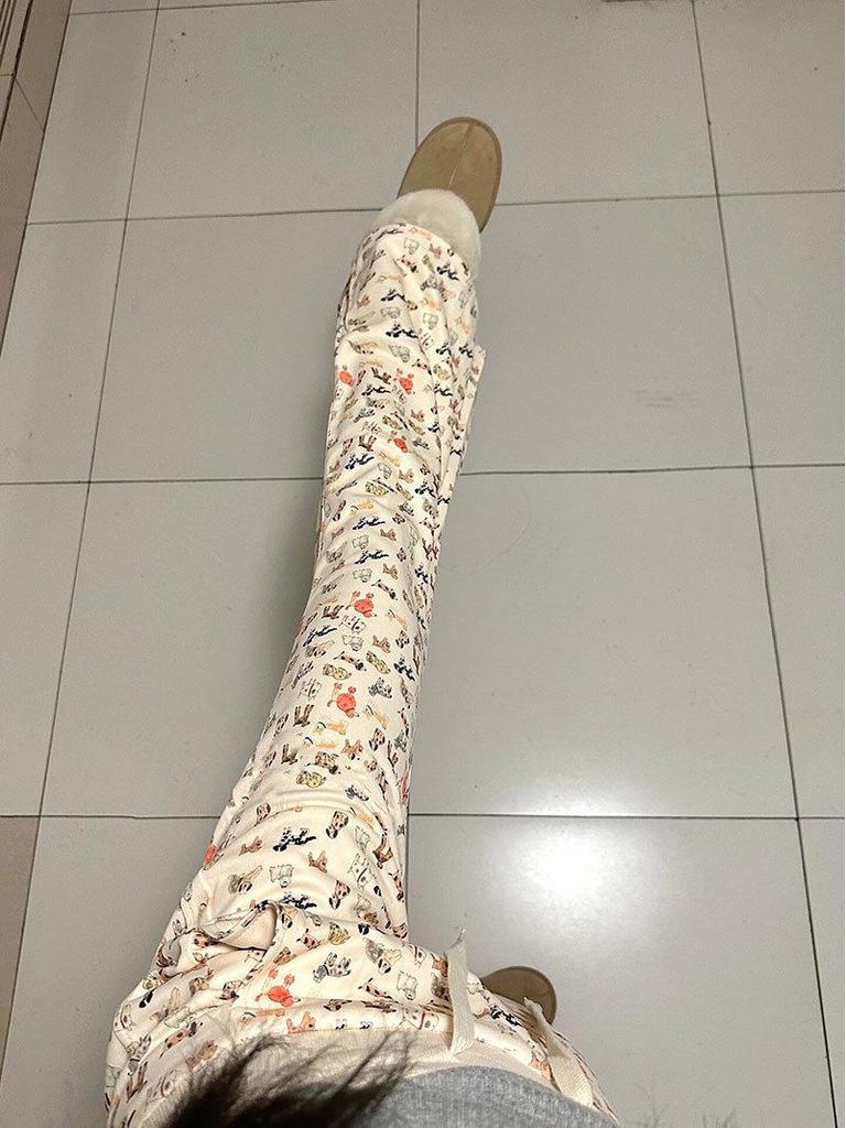 Women's Autumn/Winter Printed Wide-Leg Micro-Flare Casual Pants - Sporty, Versatile, Slimming Style