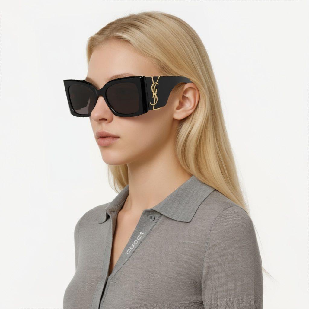 SAINT LAURENT Eyewear Blaze Geometric frame Sunglasses SLM119-001