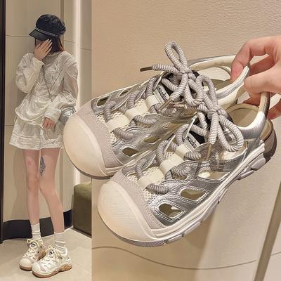 Big Head Sports Sandals Women's Summer Hollowed Out Versatile Mesh Breathable Non-slip Casual Pops Shoes New Design Luxury Ladies Footwear
