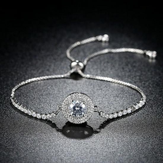 Women's Gold-Plated Zircon Tennis Bracelet - Full Diamond Design, Model S5650