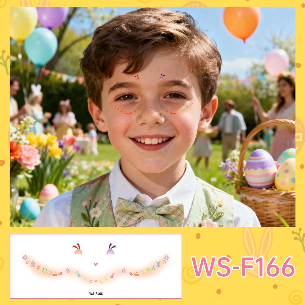 New Stock Easter Makeup Tattoo Stickers Egg Face Holiday Party Cute Bunny Children DIY