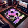 1PC Custom Name Soccer Ball Graffiti Style Theme Floor Mat Ideal for Living Room, Game Rooms, Office, Bedroom,Floor Mat Playful Design