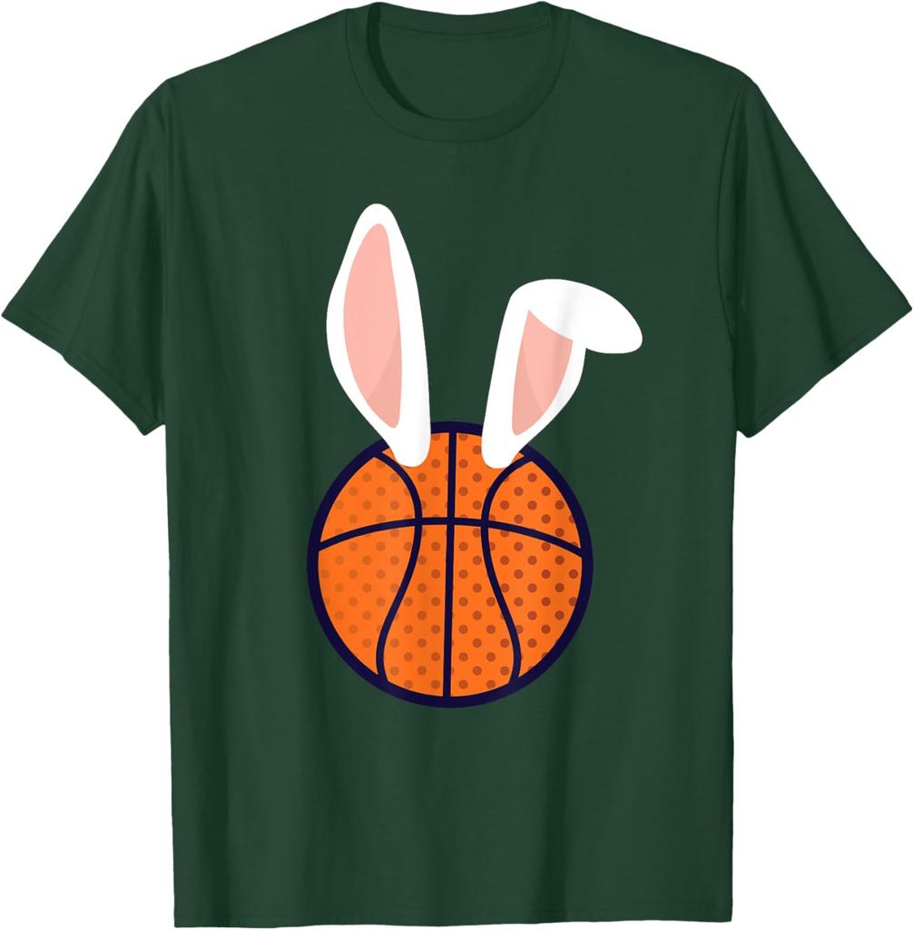 Basketball-Hasenohren Oster-Grafik-T-Shirt Weiches Baumwoll-T-Shirt für Spieler und Trainer