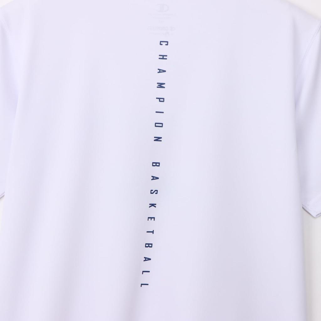 Champion Short Sleeve Shirt for Short Crew Quick Graphic Logo Short Sleeve White Kids, Sleeve, Neck, Antibacterial, Deodorizing, Drying, Print,