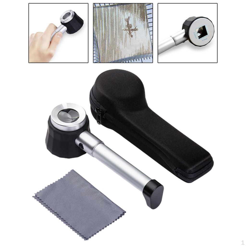 45x Magnifying Glass with Illuminated Book Magnifier Storage Bag LED Lens Metal