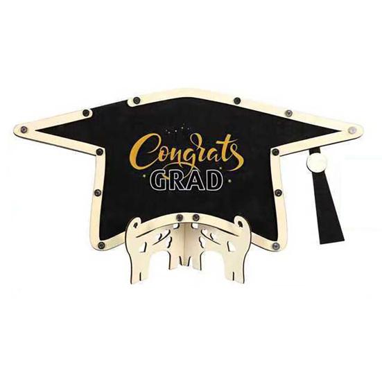 Wooden Graduation Guestbook Grad Cap Congratulations Grad Guestbook College Keepsake Signature Decoration for Graduation Party