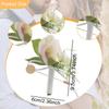 Men Wedding Boutonniere Brooch Pin Romantic Artificial Rose Flower Suit Decoration for