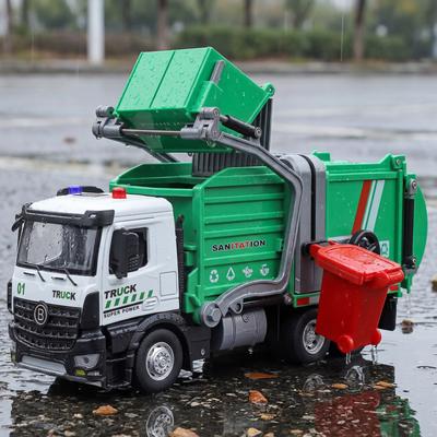 1:30 Miejski Śmieciarka Metalowy Odlew Diecast Wysoka Symulacja Miniaturowy Prezent Świąteczny i Dekoracja Domu