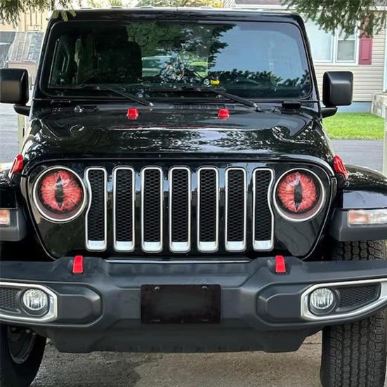 1 Paar Beast Eyes Koplampstickers Realistische Oogstickers Weerbestendig UV-Bestendig Vinyl Eenvoudige Applicatie Uniek Accent voor Vrachtwagens & Off-Road