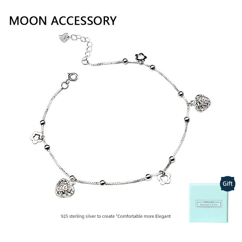 

Сердце 925 стерлинговое серебро удлиненный корейский кулон браслет на ногу